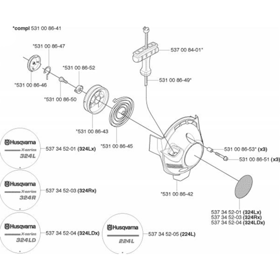 Starter for Husqvarna 324 LX Trimmer/ Edgers