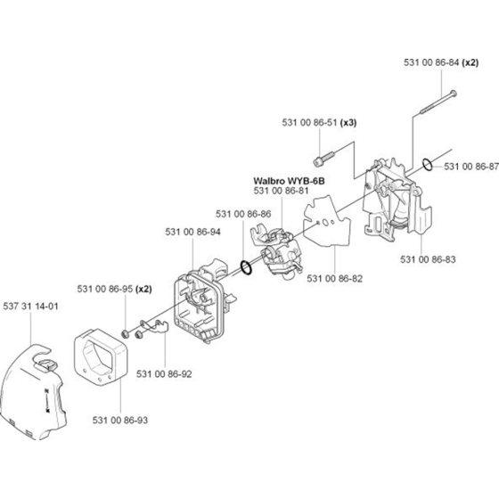 Carburetor and Air Filter for Husqvarna 324 LX Trimmer/ Edgers