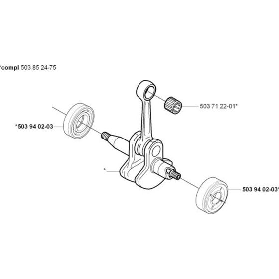 Crankshaft for Husqvarna 325 CX Trimmer/ Edgers