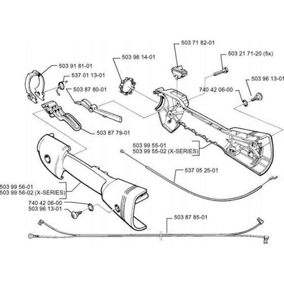 Throttle Controls for Husqvarna 325 E X-Series Trimmer/ Edgers