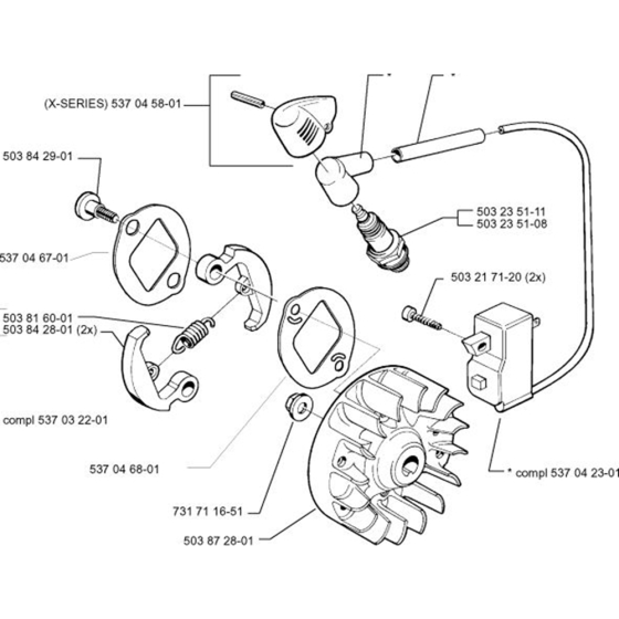 Ignition System & Clutch for Husqvarna 325 E X-Series Trimmer/ Edgers