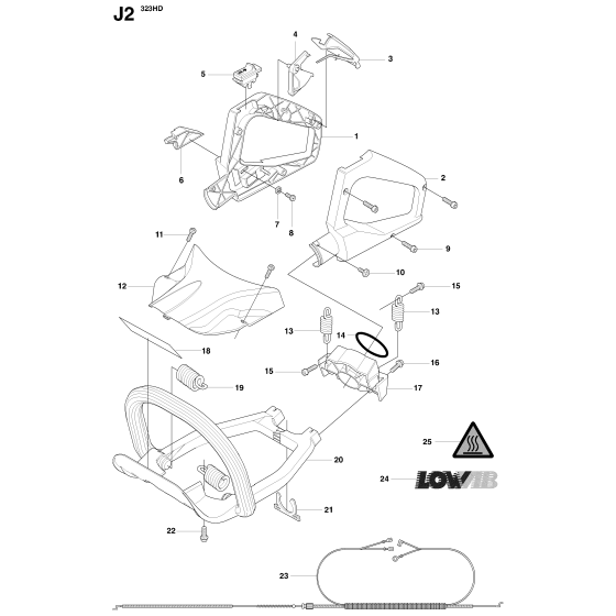 Handle & Controls Assembly for Husqvarna 325 HD75 X-Series Hedge Trimmers