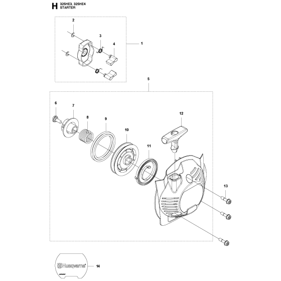 Starter Assembly for Husqvarna 325 HE3 Hedge Trimmers