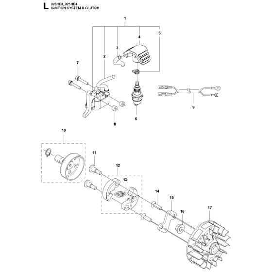 Ignition System & Clutch Assembly for Husqvarna 325 HE4 Hedge Trimmers