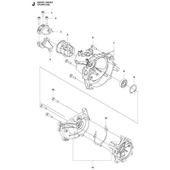 Crankcase Assembly for Husqvarna 325 HE4 Hedge Trimmers