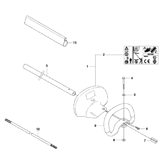 Handle 2 Assembly for Husqvarna 325 HE4 Hedge Trimmers