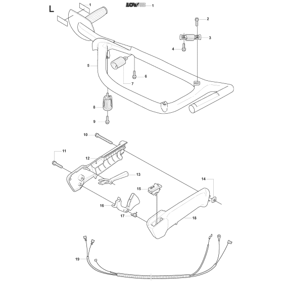 Handle & Controls Assembly for Husqvarna 325 HS75 X-Series Hedge Trimmers