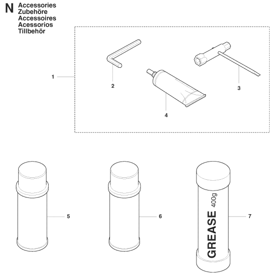 Accessories Assembly for Husqvarna 325 HS75 X-Series Hedge Trimmers