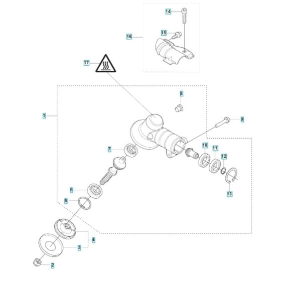 Bevel Gear for Husqvarna 325iL Battery Trimmer