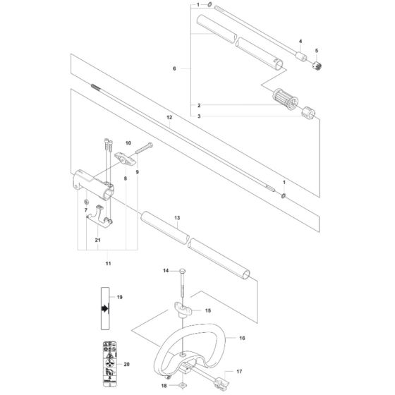 Shaft and Handle for Husqvarna 325iLK Battery Trimmer