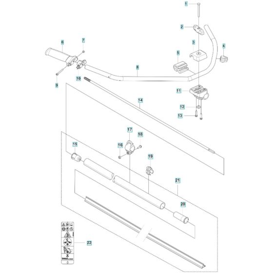 Shaft and Handle for Husqvarna 325iR Battery Brushcutter