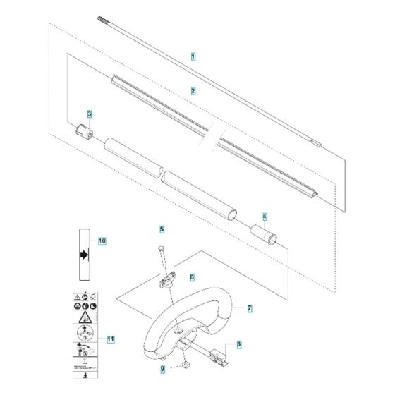 Shaft and Handle for Husqvarna 325iRJ Battery Brushcutter