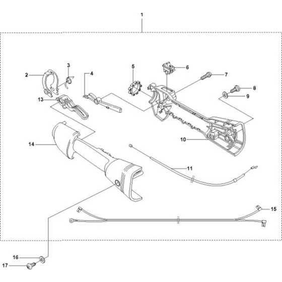 Handle & Controls for Husqvarna 325 LDx Trimmer/ Edgers