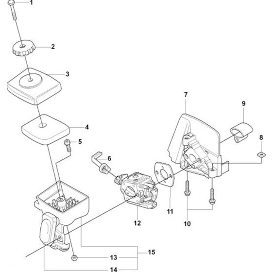 Carburetor & Air Filter for Husqvarna 325 LDx Trimmer/ Edgers