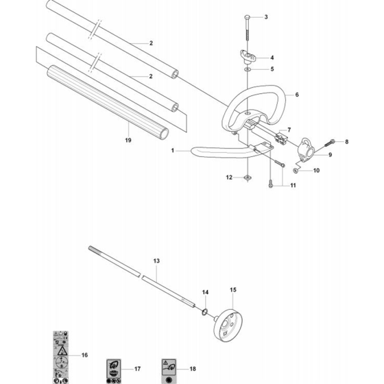 Shaft & Handle for Husqvarna 325 Lx Trimmer/ Edgers