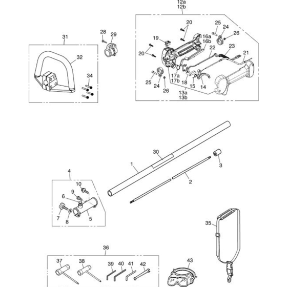 Shaft & Handle-1 for Husqvarna 325 LXT Trimmer/ Edgers