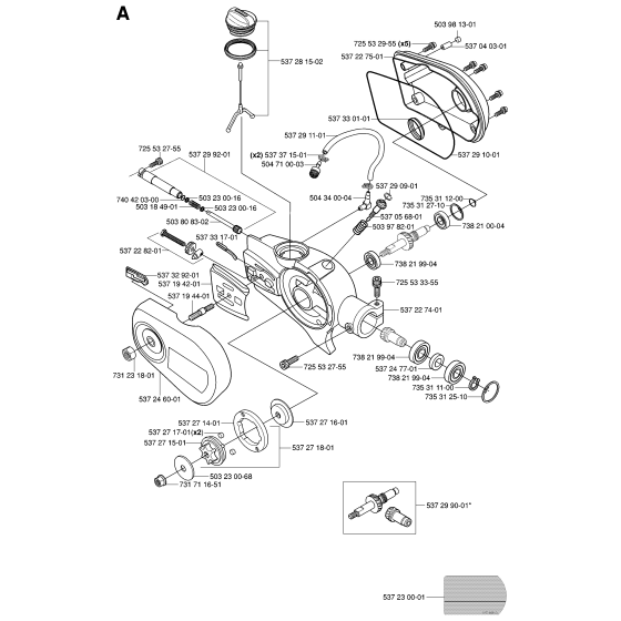 Gear Housing Assembly for Husqvarna 325P Pole Pruners