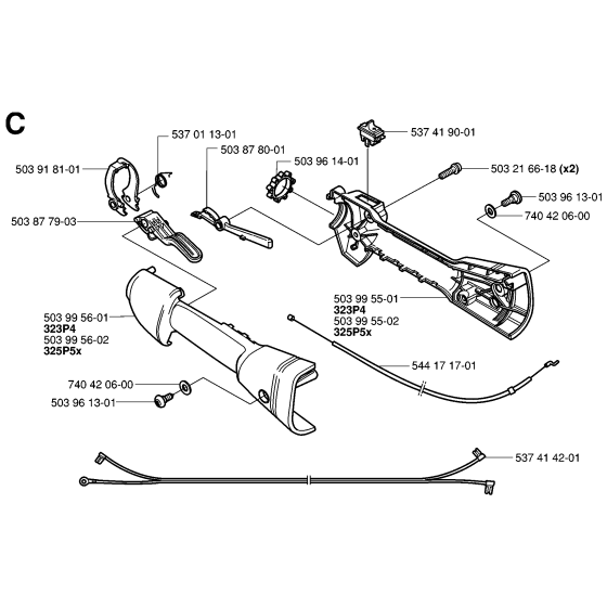 Handle & Controls Assembly for Husqvarna 325P Pole Pruners