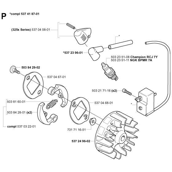 Ignition System & Clutch Assembly For Husqvarna 325RDX Brushcutter