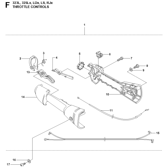 Handle & Controls Assembly For Husqvarna 325RJX Brushcutter