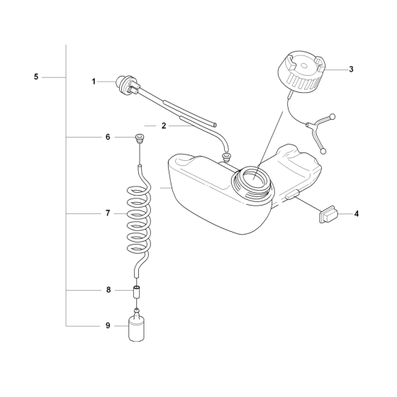 Fuel Tank Assembly For Husqvarna 325RJX Brushcutter