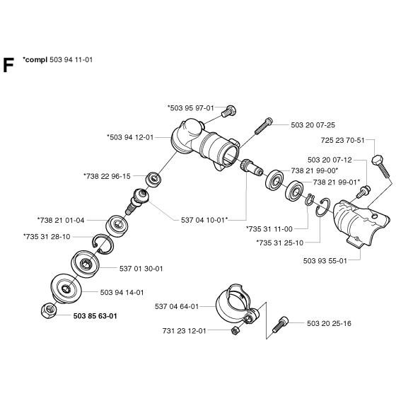 Bevel Gear Assembly For Husqvarna 325RXT Brushcutter