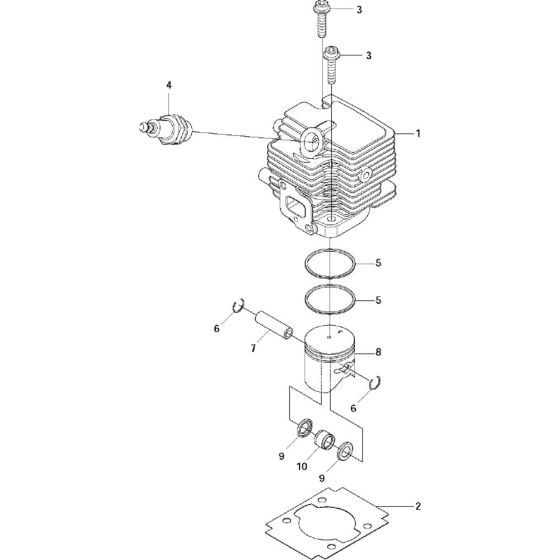 Cylinder Piston Assembly for Husqvarna 325 S25, 2011-05 Sprayers