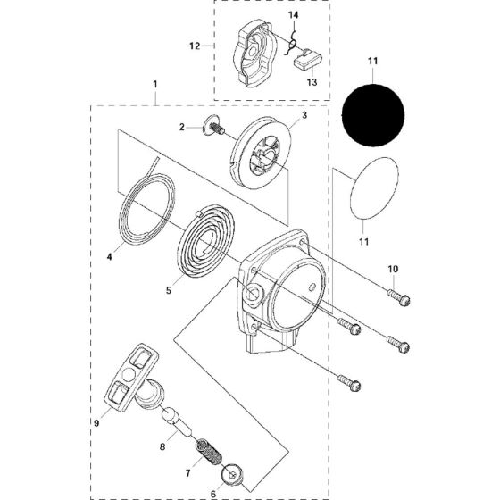 Starter Assembly for Husqvarna 325 S25, 2011-05 Sprayers