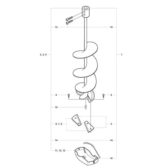 Drill for Husqvarna 326 AI 25 Auger