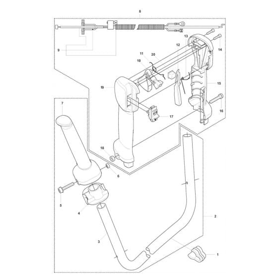 Handle, Controls for Husqvarna 326 AI 25 Auger