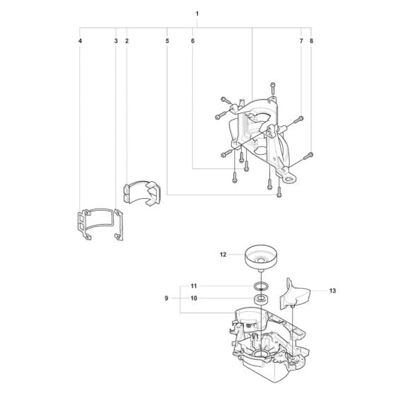 Crankcase, Clutch Drum for Husqvarna 326 AI 25 Auger