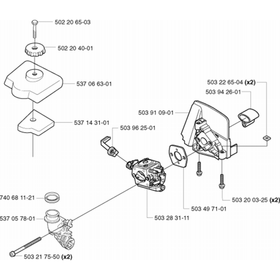 Carburetor & Air Filter for Husqvarna 326 C Trimmer/ Edgers