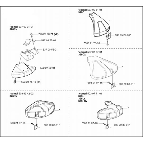 Accessories for Husqvarna 326 CX Trimmer/ Edgers