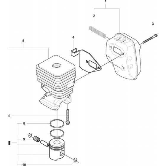 Cylinder Piston for Husqvarna 326 ES Trimmer/ Edgers