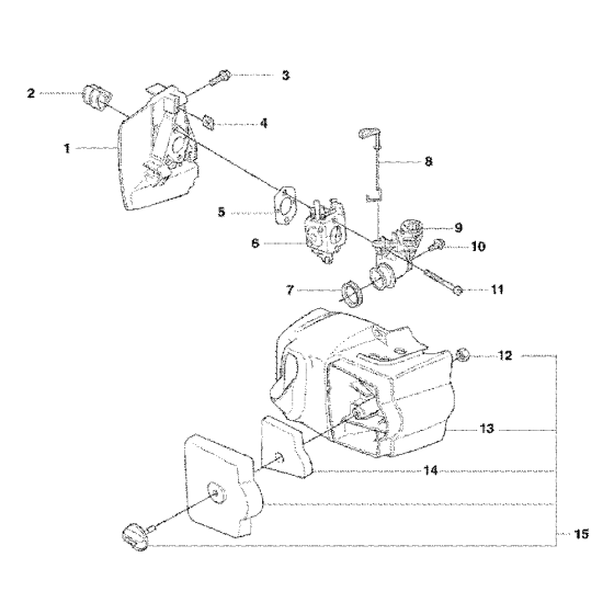 Carburetor & Filter Assembly for Husqvarna 326 HD60 X-Series Hedge Trimmers