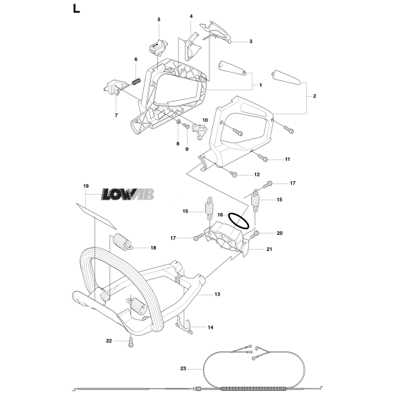 Handle & Controls Assembly for Husqvarna 326 HD75 X-Series Hedge Trimmers