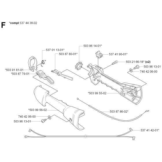 Controls Assembly for Husqvarna 326 HE4 X-Series Hedge Trimmers