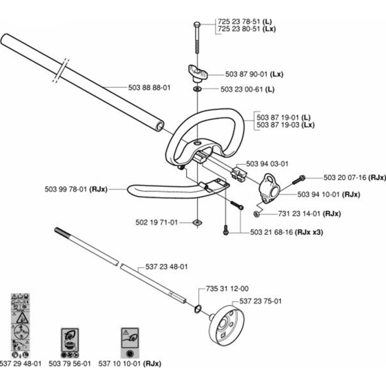 Shaft & Handle-1 for Husqvarna 326 L Trimmer/ Edgers