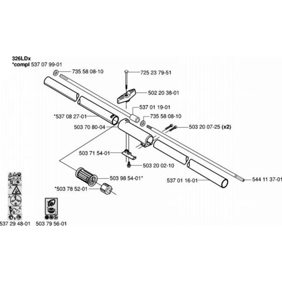 Shaft for Husqvarna 326 L Trimmer/ Edgers