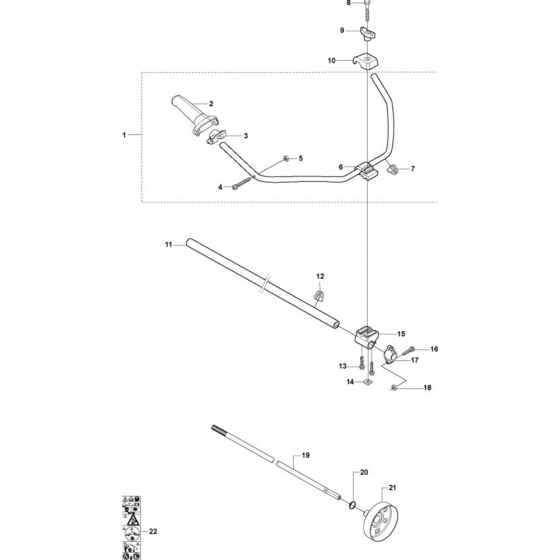 Shaft & Handle-1 for Husqvarna 326 LDx Trimmer/ Edgers