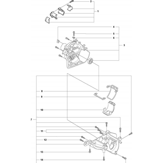 Crankcase for Husqvarna 326 LS Trimmer/ Edgers