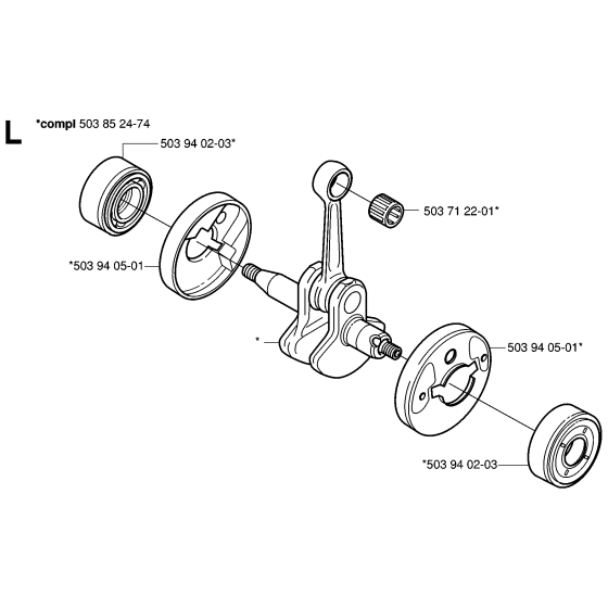 Crankshaft Assembly for Husqvarna 326P Pole Pruners