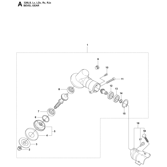 Bevel Gear Assembly For Husqvarna 326RJX Brushcutter