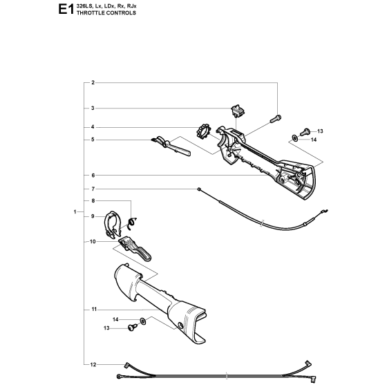 Throttle Controls Assembly For Husqvarna 326RJX Brushcutter