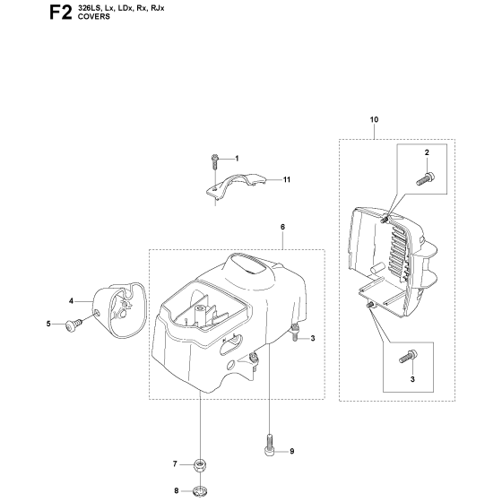 Cover-1 Assembly For Husqvarna 326RJX Brushcutter