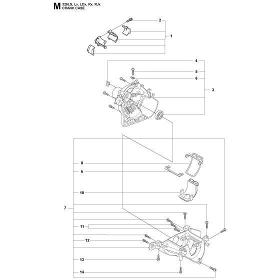 Crankcase Assembly For Husqvarna 326RJX Brushcutter