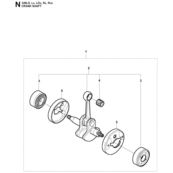 Crankshaft Assembly For Husqvarna 326RJX Brushcutter