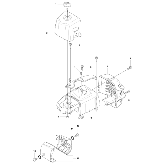 Cylinder Cover Assembly for Husqvarna 327 HDA65 X-Series Hedge Trimmers