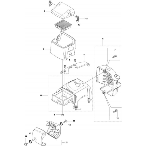 Cover-1 for Husqvarna 327 LS Trimmer/ Edgers