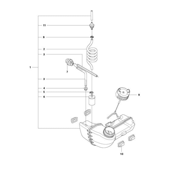 Fuel Tank Assembly for Husqvarna 327P4 Pole Pruner